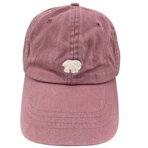 Ivory Ella Baseball Cap Rose Pink Embroidered Elephant Adjustable Strap Cotton